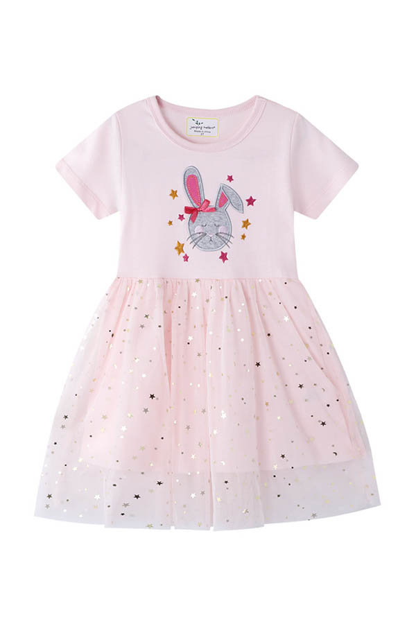 

Lovely Chic Patchwork Light Pink Girl Mini Dress