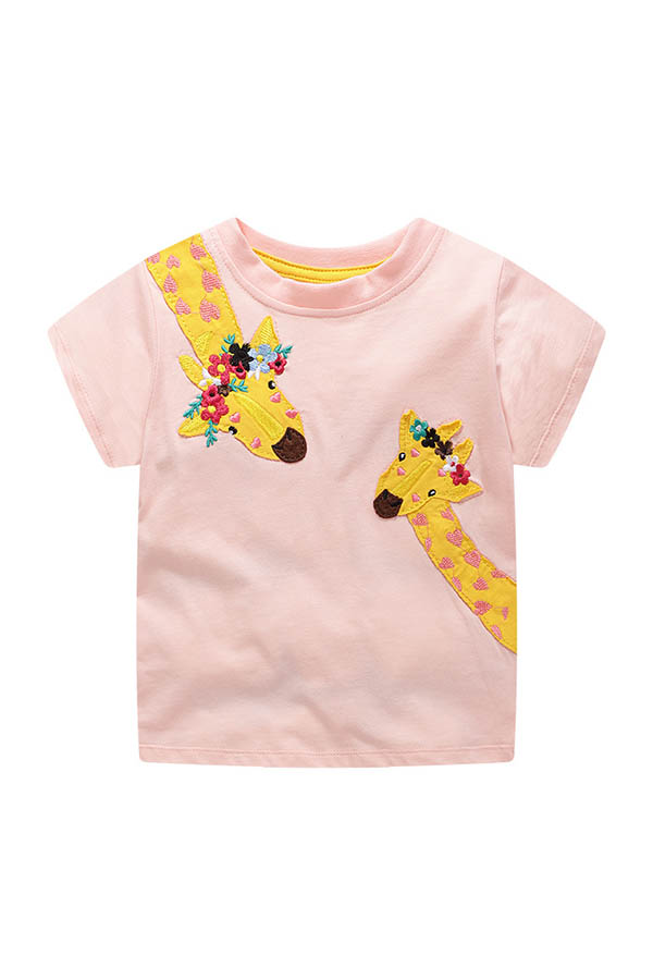 

Lovely Chic Print Light Pink Girl T-shirt