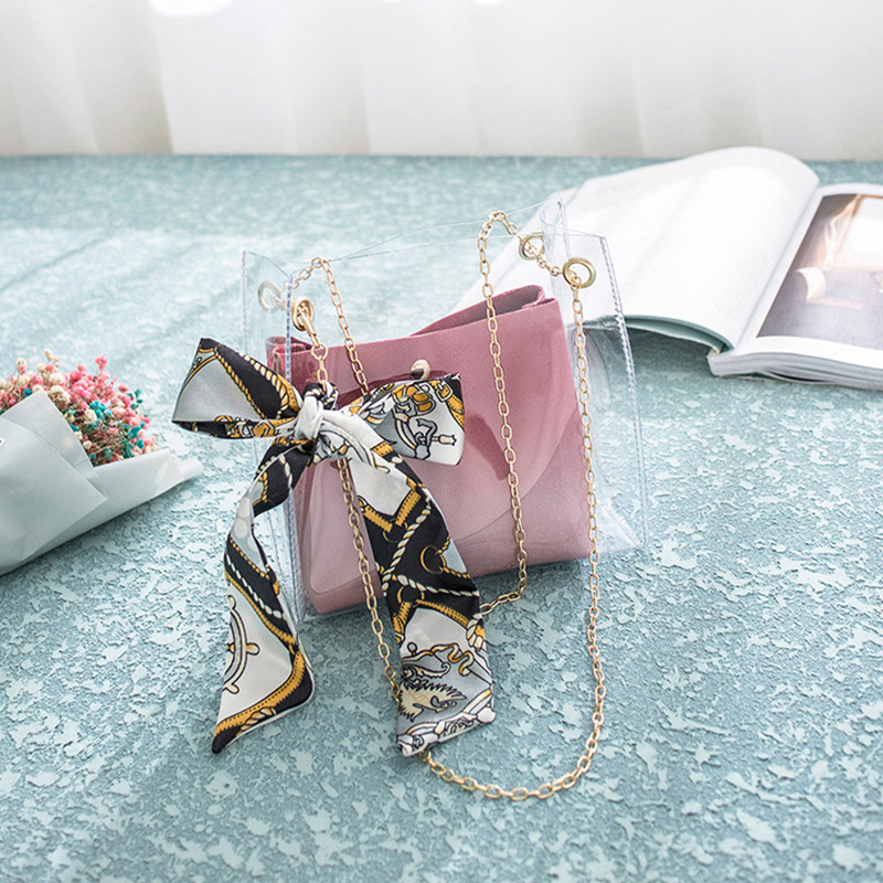

Lovely Chic See-through Pink Messenger Bag
