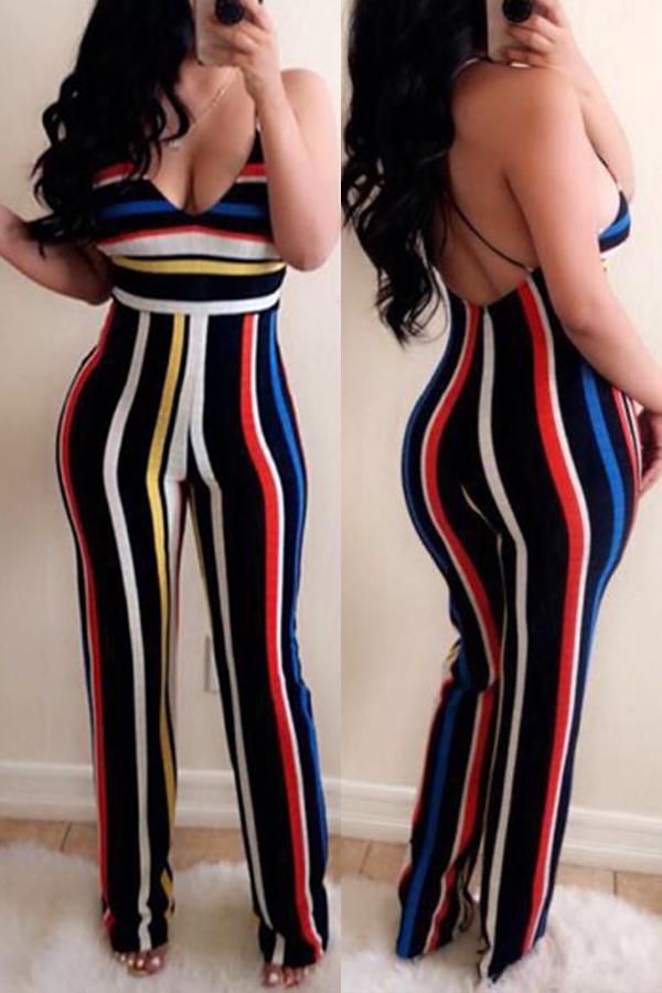 

Lovely Casual Striped Loose One-piece Jumpsuit, Stripe