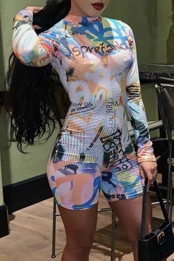 

Lovely Stylish Print Multicolor One-piece Romper, Multi