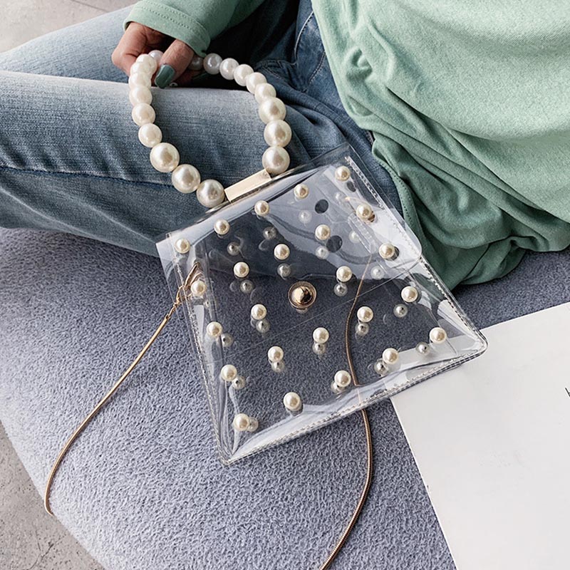 

Lovely Chic See-through White Crossbody Bag