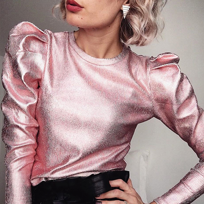 

Lovely Casual O Neck Pink Blouse