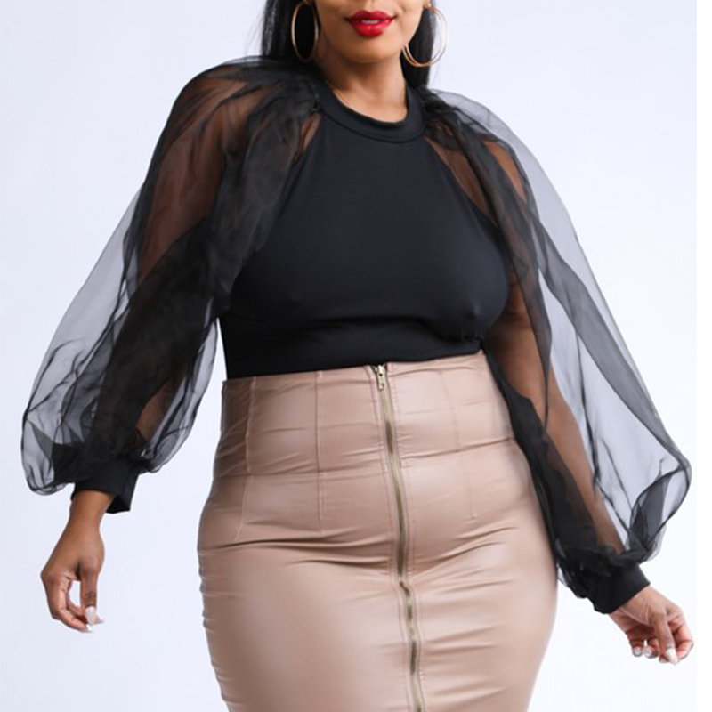 

Lovely Chic Patchwork Black Bodysuit