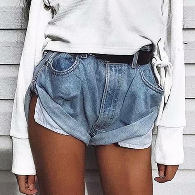 

Lovely Trendy Buttons Design Deep Blue Shorts