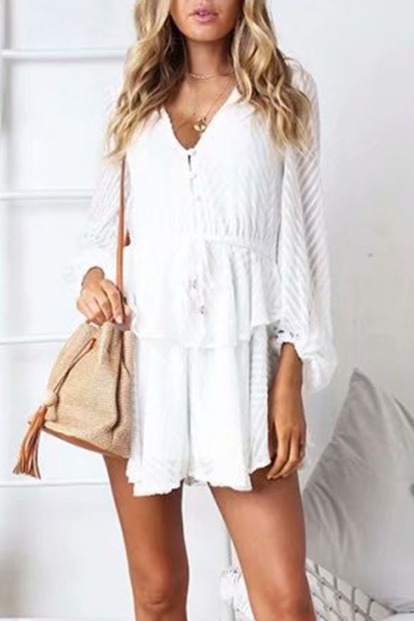 

Lovely Chic Loose White One-piece Romper