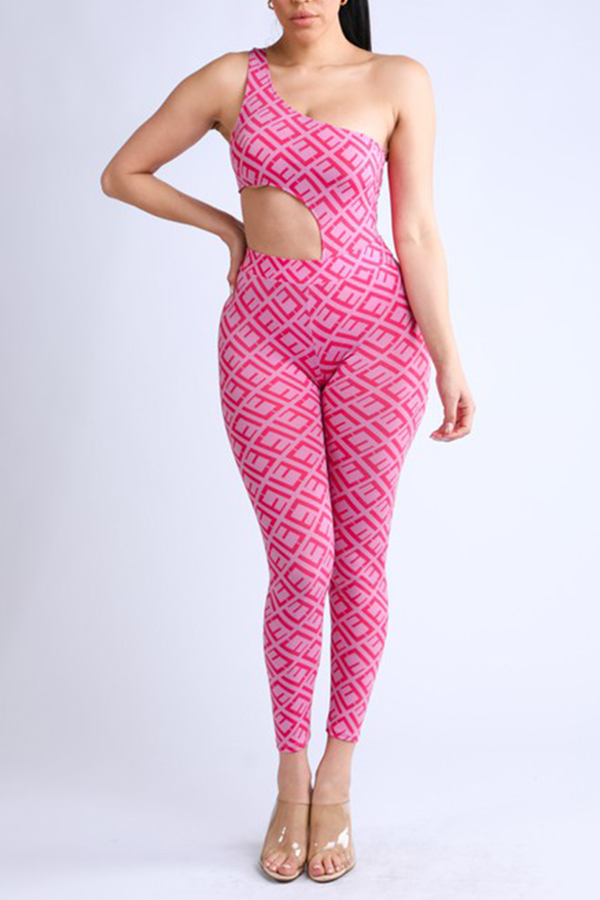 

Lovely Chic Hollow-out Pink Two-piece Pants Set