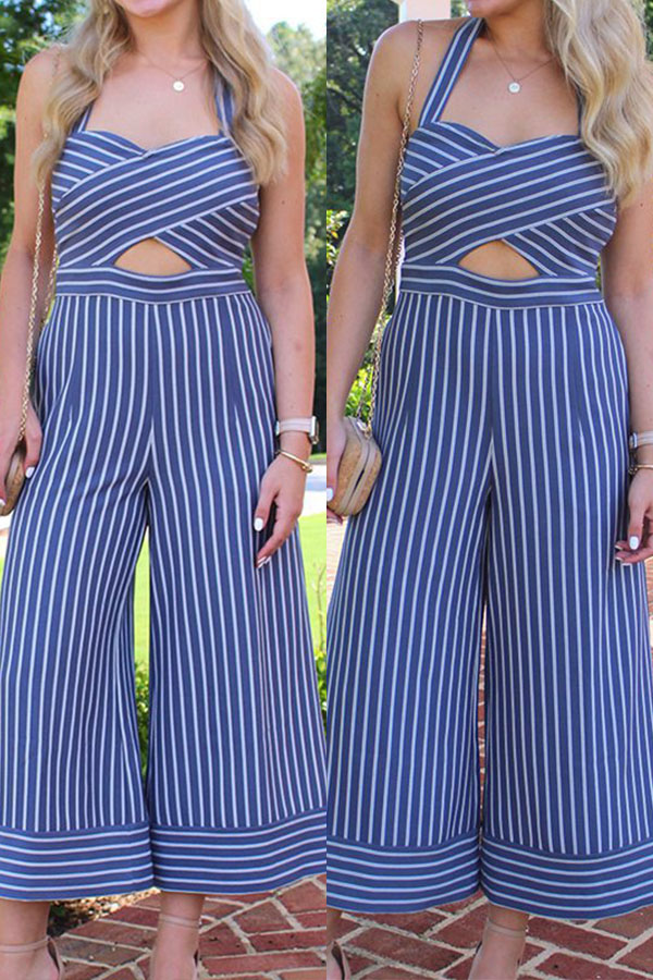 

Lovely Chic Striped Loose One-piece Jumpsuit, Stripe