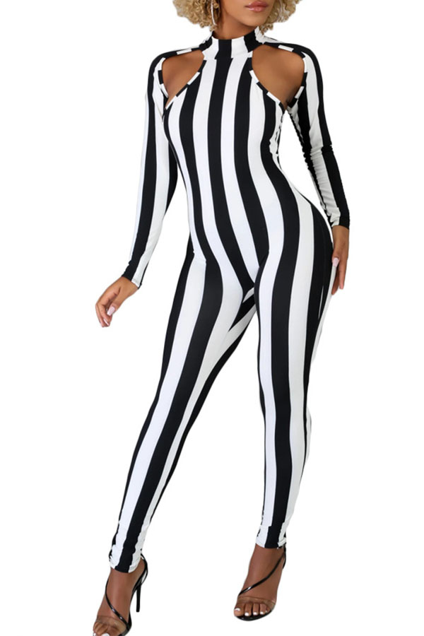 

Lovely Trendy Striped White One-piece Jumpsuit
