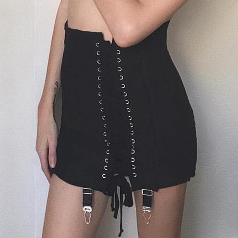 

Lovely Trendy Bandage Design Black Skirt