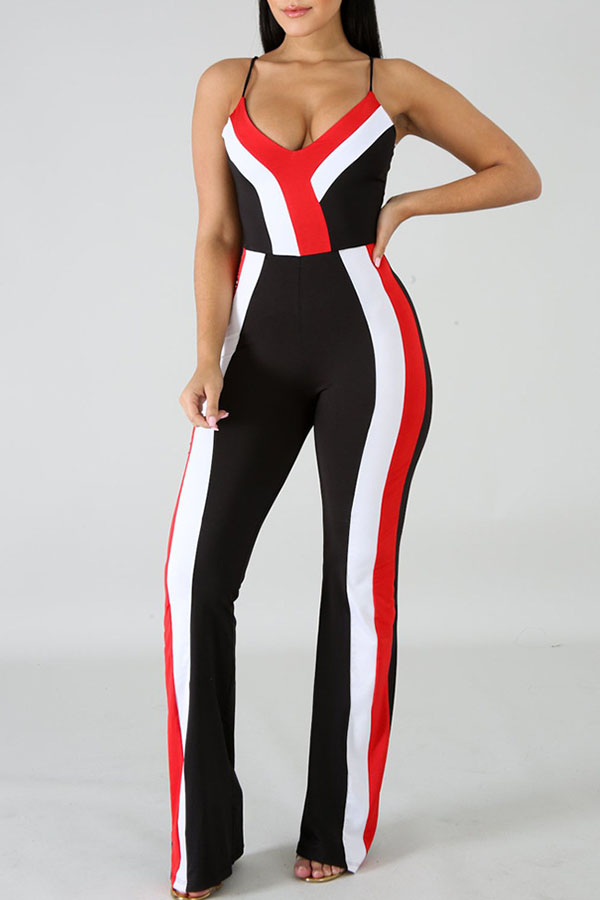 

Lovely Trendy Striped Black One-piece Jumpsuit