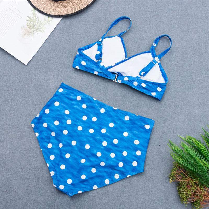 

Lovely Dot Print Blue Bathing Suit Two-piece Swimsuit