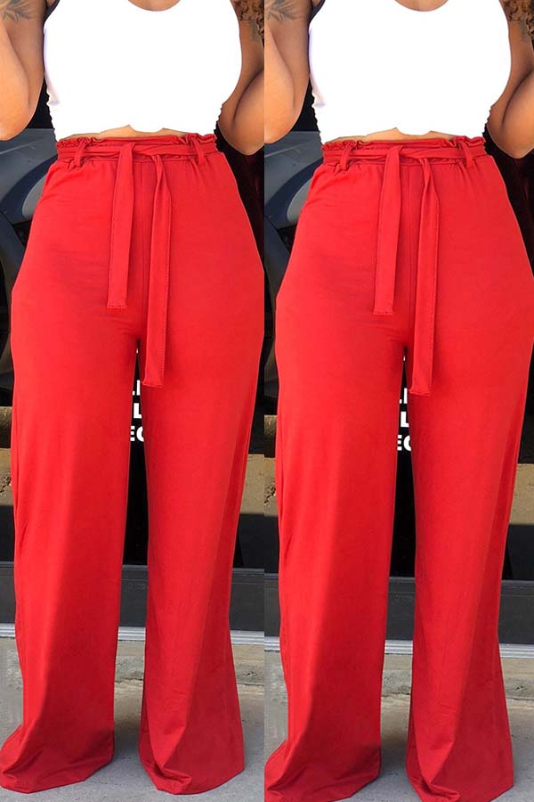 

Lovely Leisure Loose Red Pants