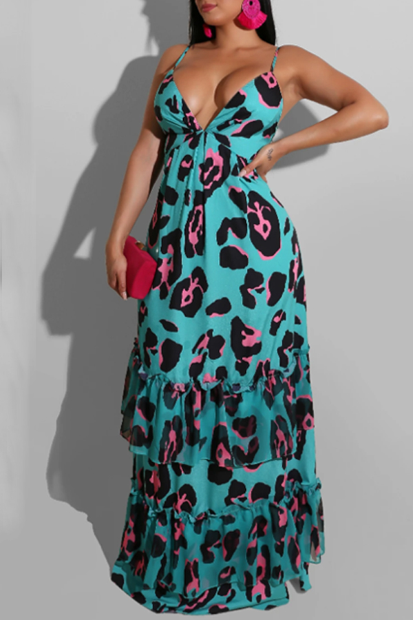 

Lovely Bohemian Print Blue Maxi Dress