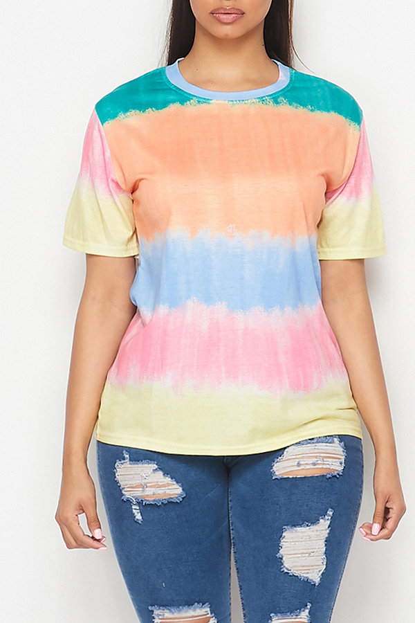 

Lovely Chic Print Multicolor T-shirt, Multi