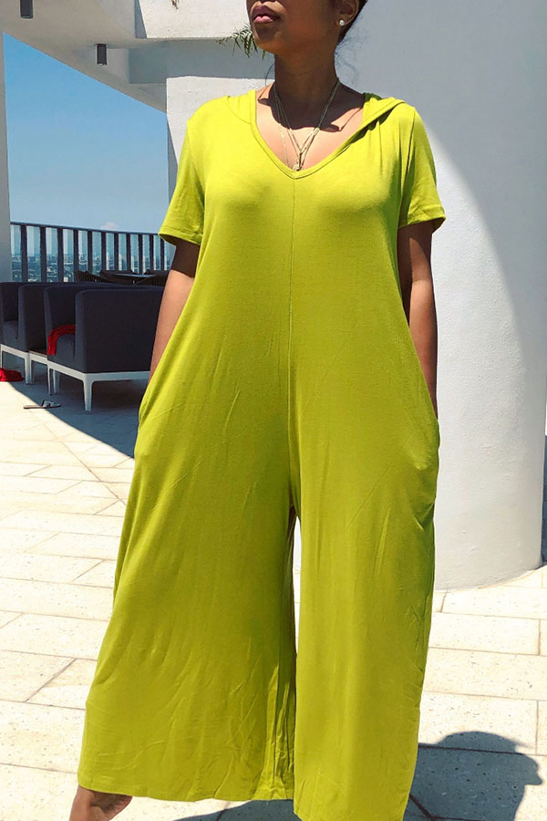 

Lovely Leisure Basic Loose Green One-piece Jumpsuit
