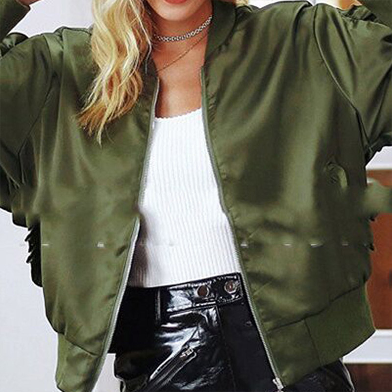 

Lovely Trendy Zipper Design Army Green Jacket