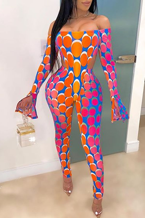 

Lovely Bohemian Print Multicolor Two-piece Pants Set, Multi