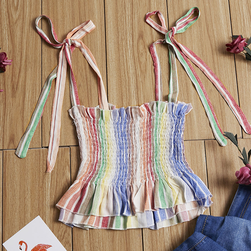 

Lovely Bohemian Striped Multicolor Camisole, Multi