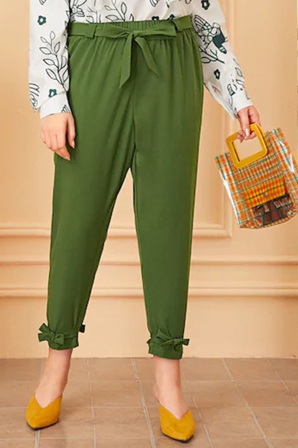 dark green plus size pants