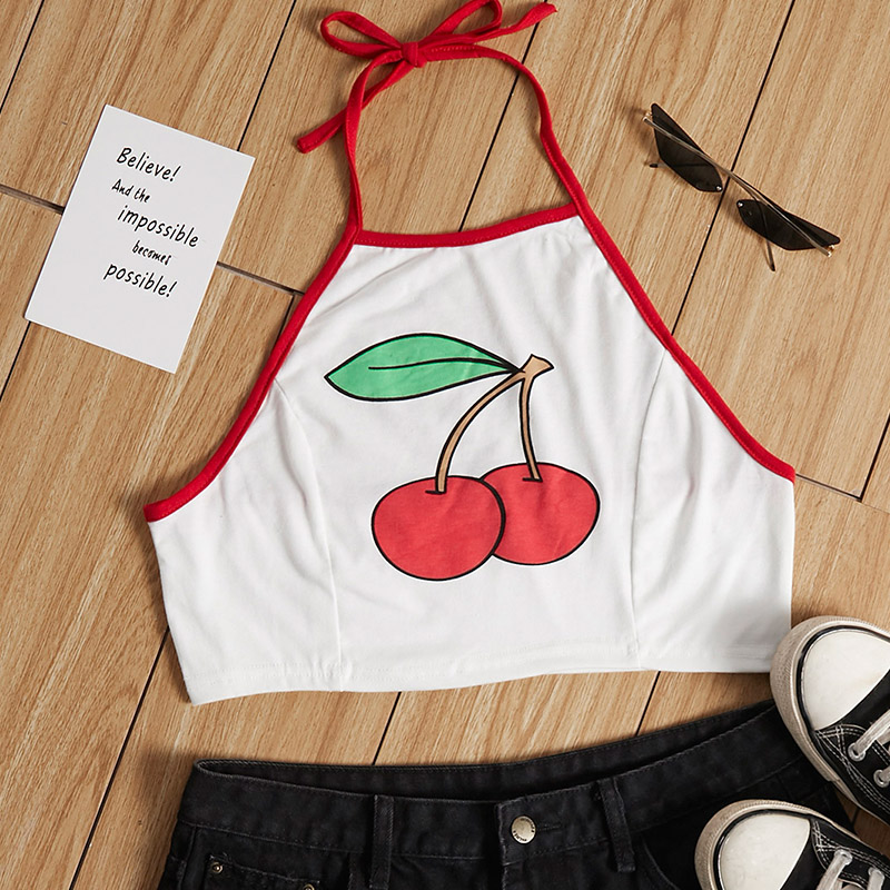 

Lovely Casual Print White Camisole