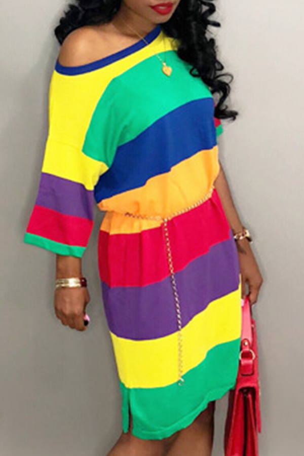 rainbow shirt dress
