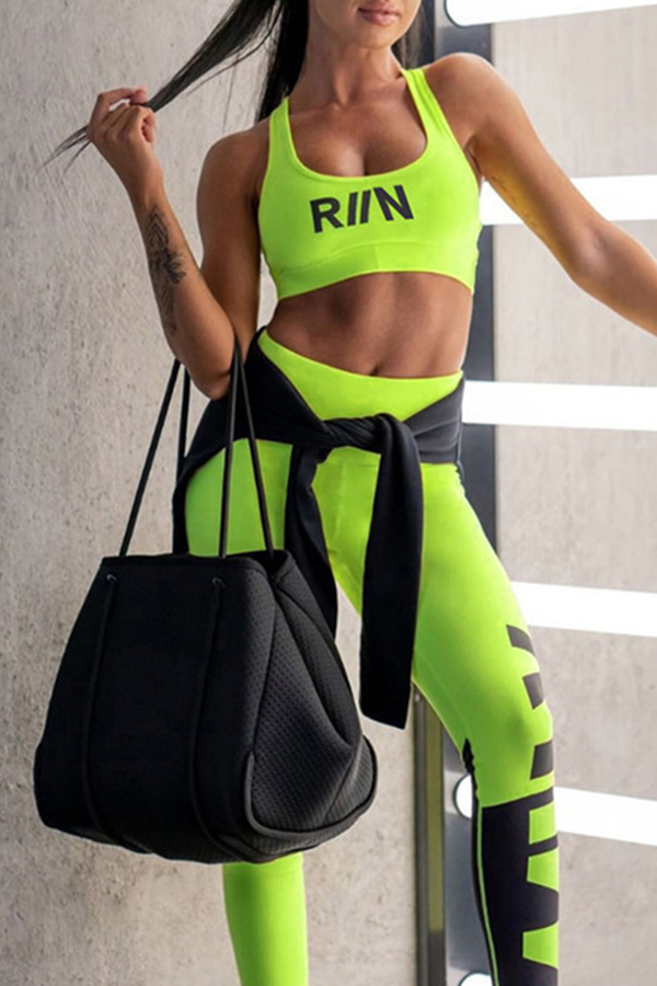 

Lovely Sportswear Print Yellow Two-piece Pants Set