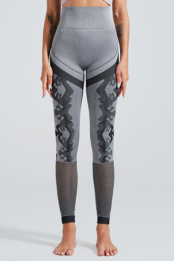 Lovely Sportswear Patchwork Grey Leggings