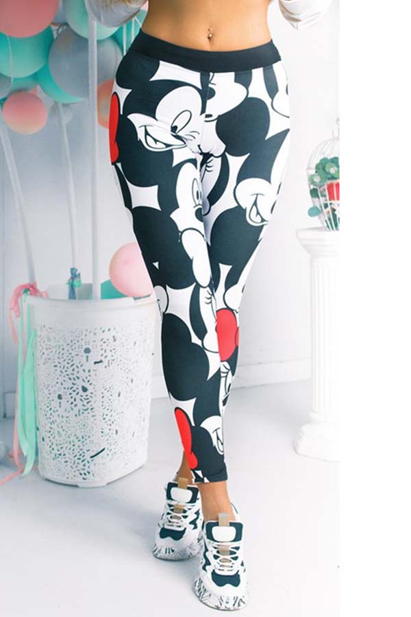 

Lovely Sportswear Cartoon Print Multicolor Pants, Multi