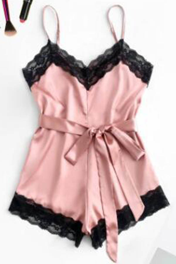 

Lovely Leisure Lace Hem Cameo Brown Sleepwear