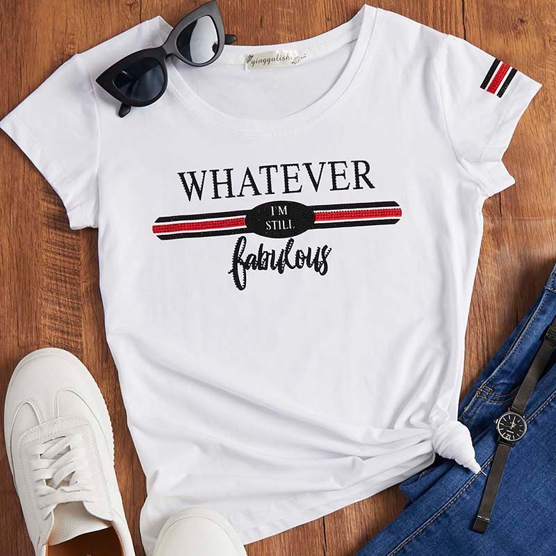 

Lovely Leisure Letter Print White T-shirt
