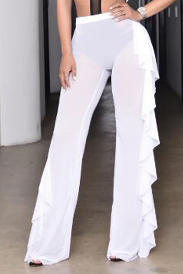 

Lovely Chic See-through White Pants
