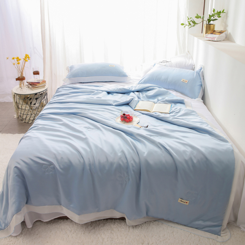 

Lovely Casual Patchwork Baby Blue Blanket