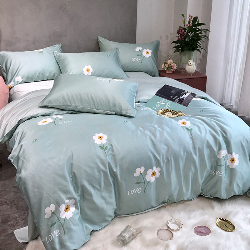 

Lovely Cosy Print Acid Blue Bedding Set