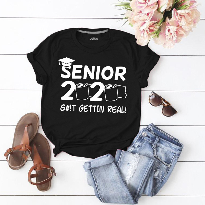 

Lovely Casual O Neck Letter Print Black T-shirt