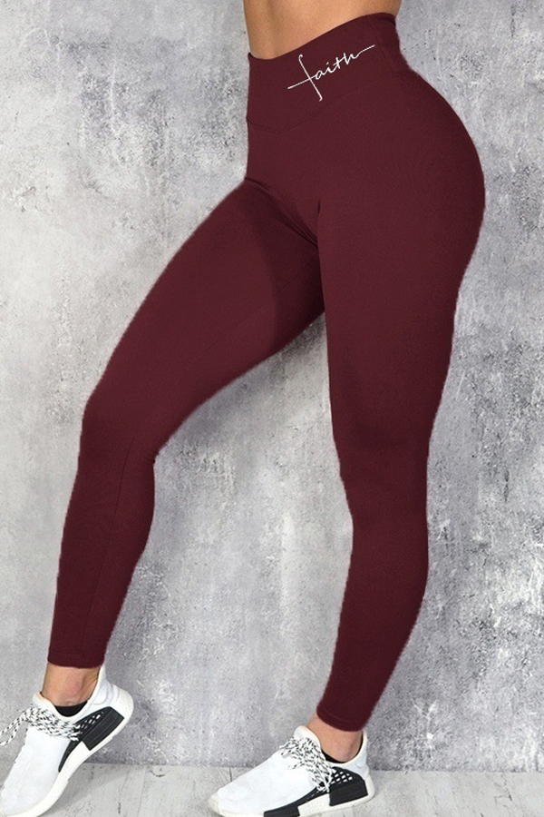 

Lovely Sportswear Basic Skinny Red Pants