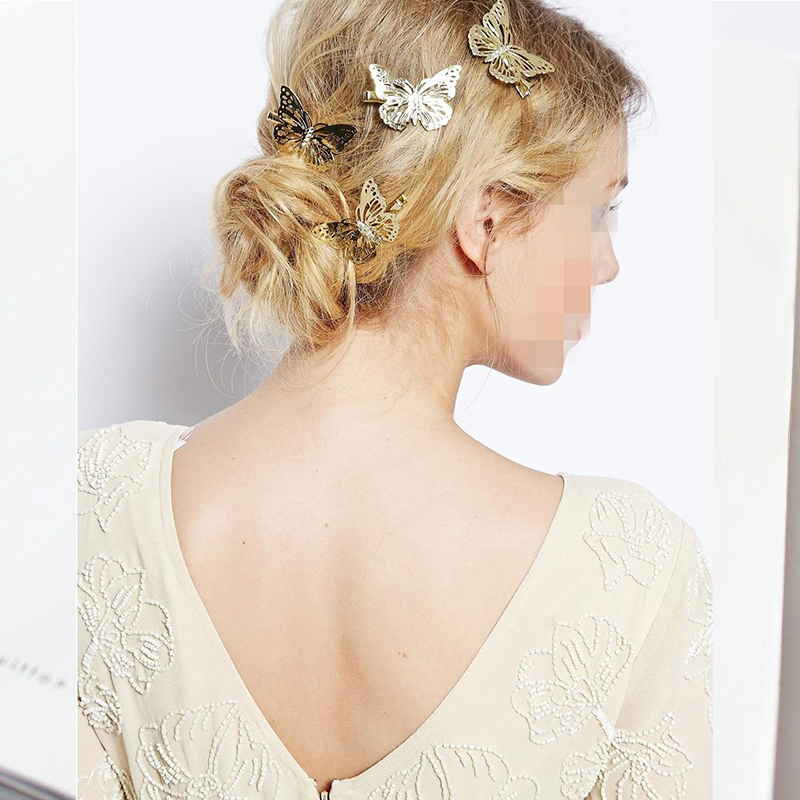 

Lovely Trendy Butterflyt Gold Hairpin
