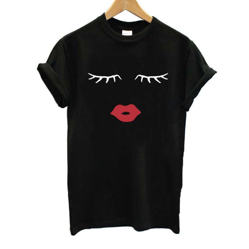 

Lovely Leisure O Neck Print Black Plus Size T-shirt