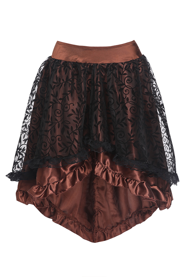 

Lovely Sexy Flounce Design Coffee Babydolls