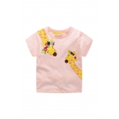 Lovely Chic Print Light Pink Girl T-shirt