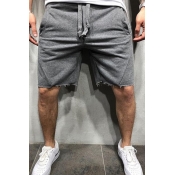 Lovely Casual Lace-up Grey Shorts