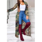 Lovely Leisure Camo Print Army Green Coat
