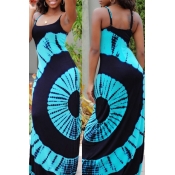 LW BASICS Casual Print Blue Maxi Dress