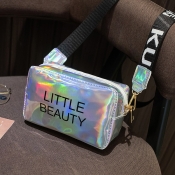 Lovely Trendy Letter Silver Crossbody Bag