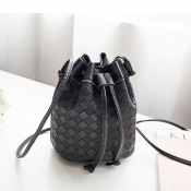 Lovely Trendy Lace-up Black Crossbody Bag