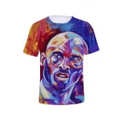 Lovely Casual Print Purple T-shirt