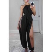 Lovely Sexy Hollow-out Black One-piece Jumpsuit