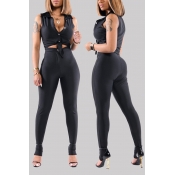 Lovely Polyester Casual Solid Frenulum Regular Sle