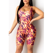 Lovely Stylish Print Red One-piece Romper