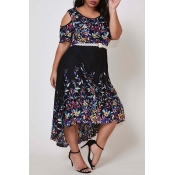 Lovely Trendy Hollow-out Print Black Ankle Length 